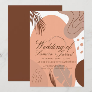 Invitation Mariage Botanique aux Formes Organiques d'Archipel