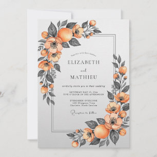 Invitation Mariage Botanique aux Tonalités Abricot
