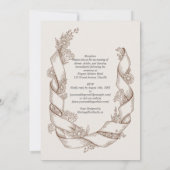 Invitation Mariage Botanique avec Ruban de Tournesol Rustique (Dos)