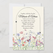Invitation Mariage botanique beige violet de luxe (Devant)