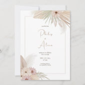 Invitation Mariage botanique blanc (Devant)