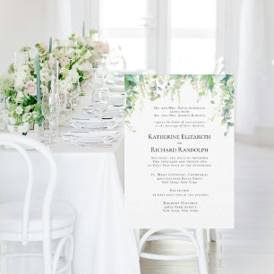 Invitation Mariage botanique blanc formel 2 lieux