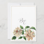 Invitation Mariage botanique blanc rouge vert (Dos)