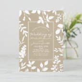 Invitation Mariage botanique blanc simple et rustique (Debout devant)