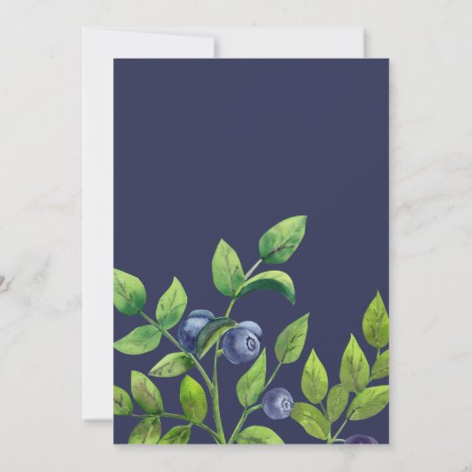 Invitation mariage botanique bleu bleus (Dos)