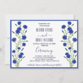 Invitation Mariage botanique bleu de Cornflower (Devant)