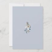 Invitation Mariage botanique bleu et blanc fleuri (Dos)
