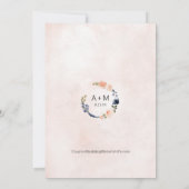 Invitation Mariage botanique bleu et bracelet (Dos)