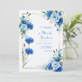 Invitation Mariage Botanique Bleuet (Debout devant)