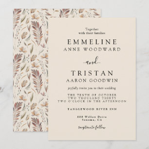 Invitation Mariage botanique Bohème automnal