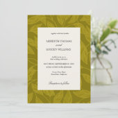 Invitation Mariage botanique bohème vert olive et agrumes (Debout devant)