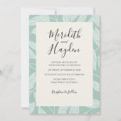 Invitation Mariage botanique boho bleu (Devant)