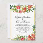 Invitation Mariage Botanique Boho Elégante grenade (Devant)