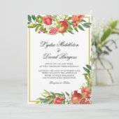 Invitation Mariage Botanique Boho Elégante grenade (Debout devant)