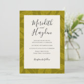 Invitation Mariage botanique boho vert (Debout devant)