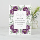 Invitation Mariage Botanique Bonheur Rose Menthe (Debout devant)