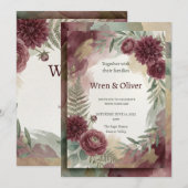 Invitation Mariage Botanique Bourgogne (Devant / Derrière)