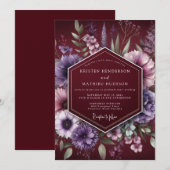 Invitation Mariage Botanique Bourguignon Maussade (Devant / Derrière)