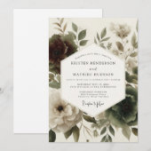 Invitation Mariage Botanique Bourguignon Maussade (Devant / Derrière)