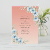 Invitation Mariage Botanique Brise de Pêche (Debout devant)