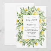 Invitation Mariage Botanique Brise Jaune (Devant / Derrière)