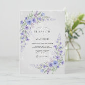Invitation Mariage Botanique Brise Léger de Pervenche (Debout devant)