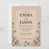 Invitation Mariage botanique Brown rustique (Devant)