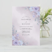 Invitation Mariage Botanique Brumeux de Pervenche (Debout devant)