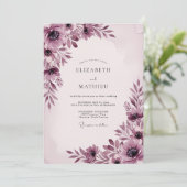 Invitation Mariage Botanique Captivant au Plum (Debout devant)