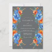 Invitation Mariage Botanique Charbon Vif (Devant)