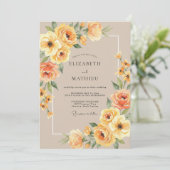 Invitation Mariage Botanique Chaud Ambré (Debout devant)