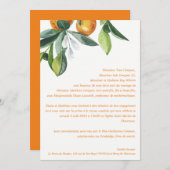 Invitation Mariage botanique chic agrus orange (Devant / Derrière)