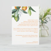 Invitation Mariage botanique chic agrus orange (Debout devant)