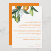 Invitation Mariage botanique chic agrus orange (Devant / Derrière)