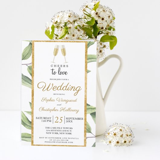 Invitation Mariage botanique Chic Champagne