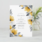 Invitation Mariage Botanique Chic Moutarde (Debout devant)