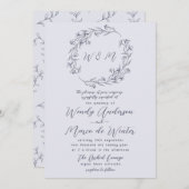 Invitation Mariage botanique Chromatique Minimal (Devant / Derrière)