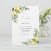Invitation Mariage Botanique Citron Jaune (Debout devant)