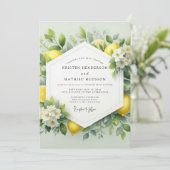 Invitation Mariage Botanique Citron Zesty (Debout devant)