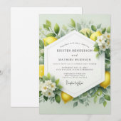 Invitation Mariage Botanique Citron Zesty (Devant / Derrière)