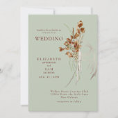 Invitation Mariage Botanique Clair Sage Sans Parents (Devant)
