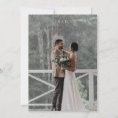 Invitation Mariage Botanique Classique Blanc Noir  (Dos)