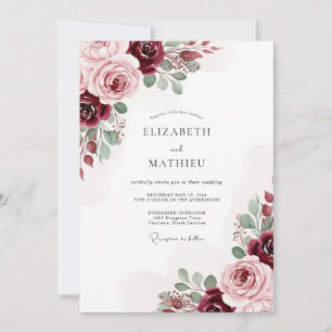 Invitation Mariage botanique classique de Bourgogne