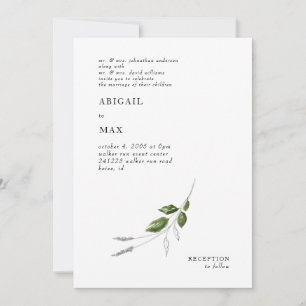 Invitation Mariage Botanique Contemporain Les Deux Parents
