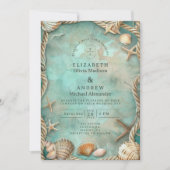 Invitation Mariage Botanique Coquillage Côtier (Devant)