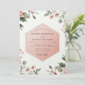 Invitation Mariage botanique Corail Blush Whimsy (Debout devant)