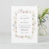 Invitation Mariage Botanique Crème Aérien (Debout devant)