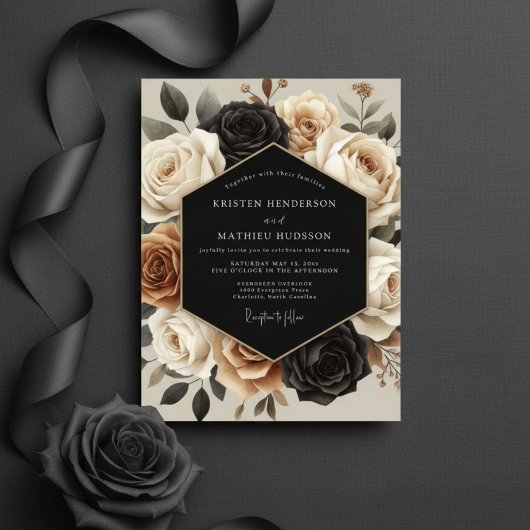Invitation Mariage Botanique Crème Opulent