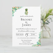 Invitation Mariage botanique d'ananas d'île tropicale (Debout devant)