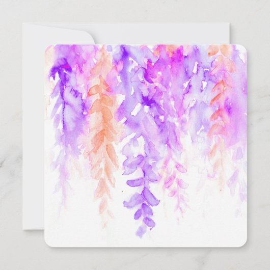 Invitation Mariage botanique d'aquarelle violet orange invite (Dos)